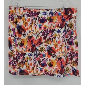 RipSkirt Hawaii Skirt Large Mini Floral Wrap Stretch Cover Up Watercolor Beach